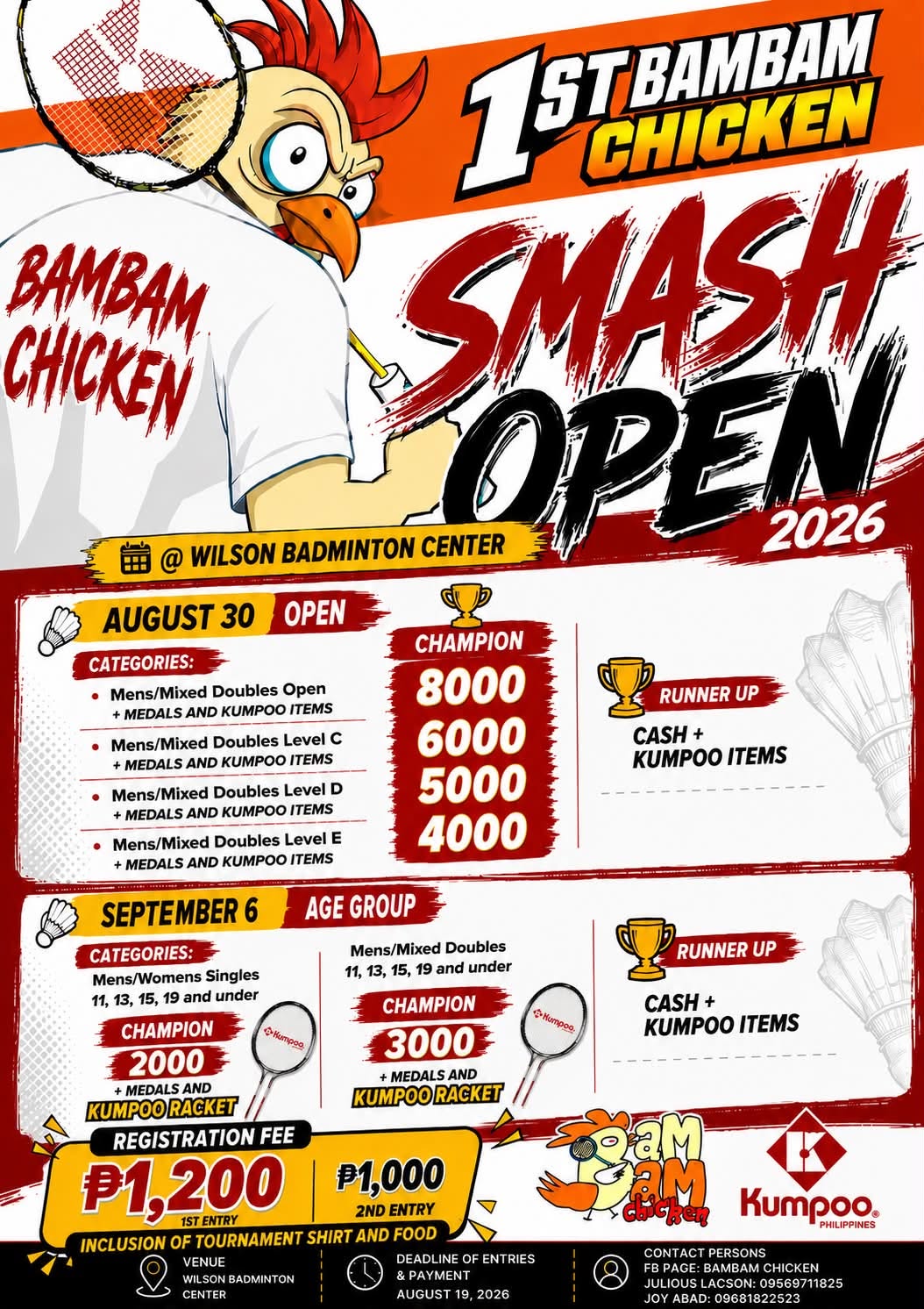 1st Bambam Chicken Smash Open 2026