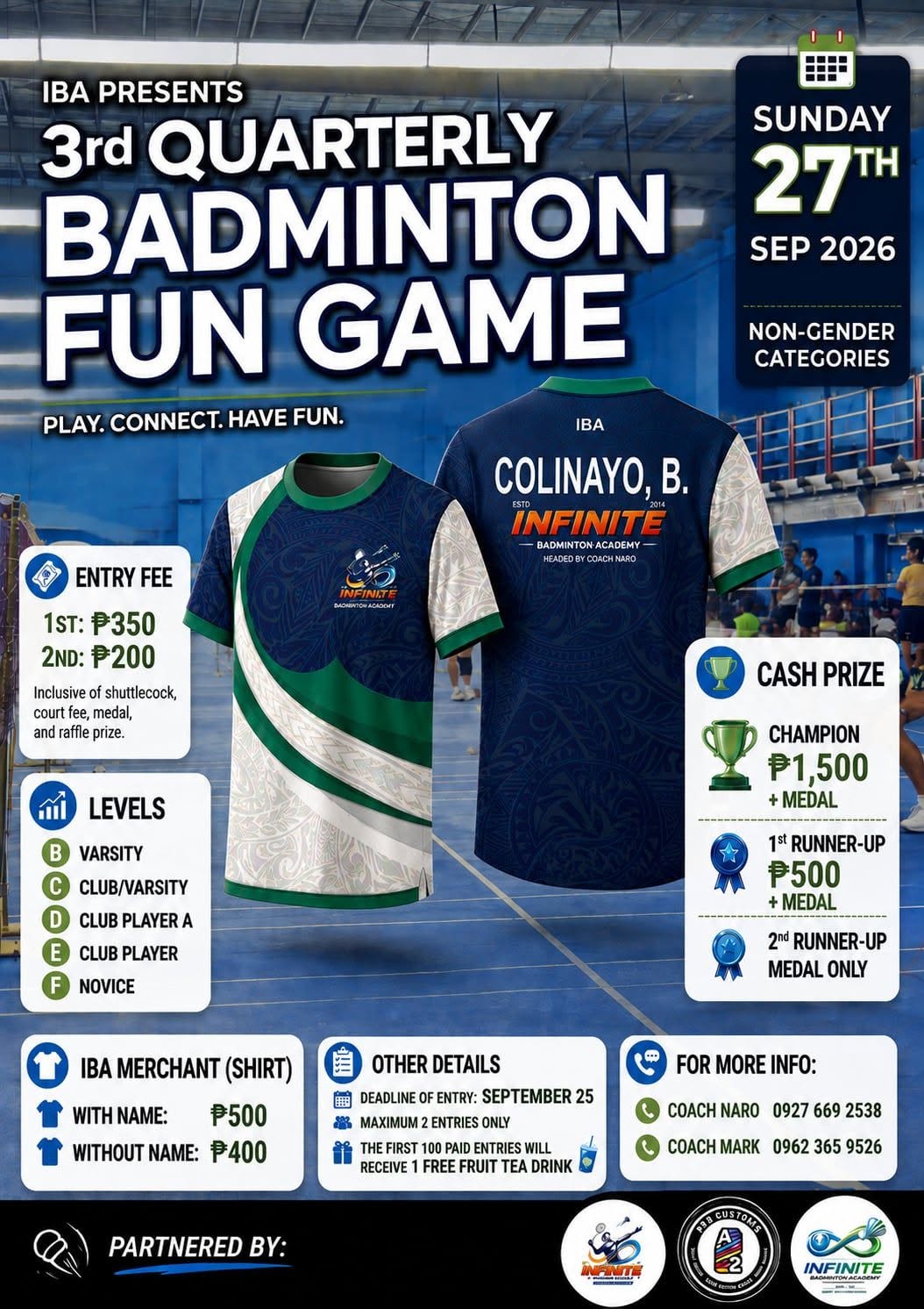 3rd Quarterly Badminton Fun Game