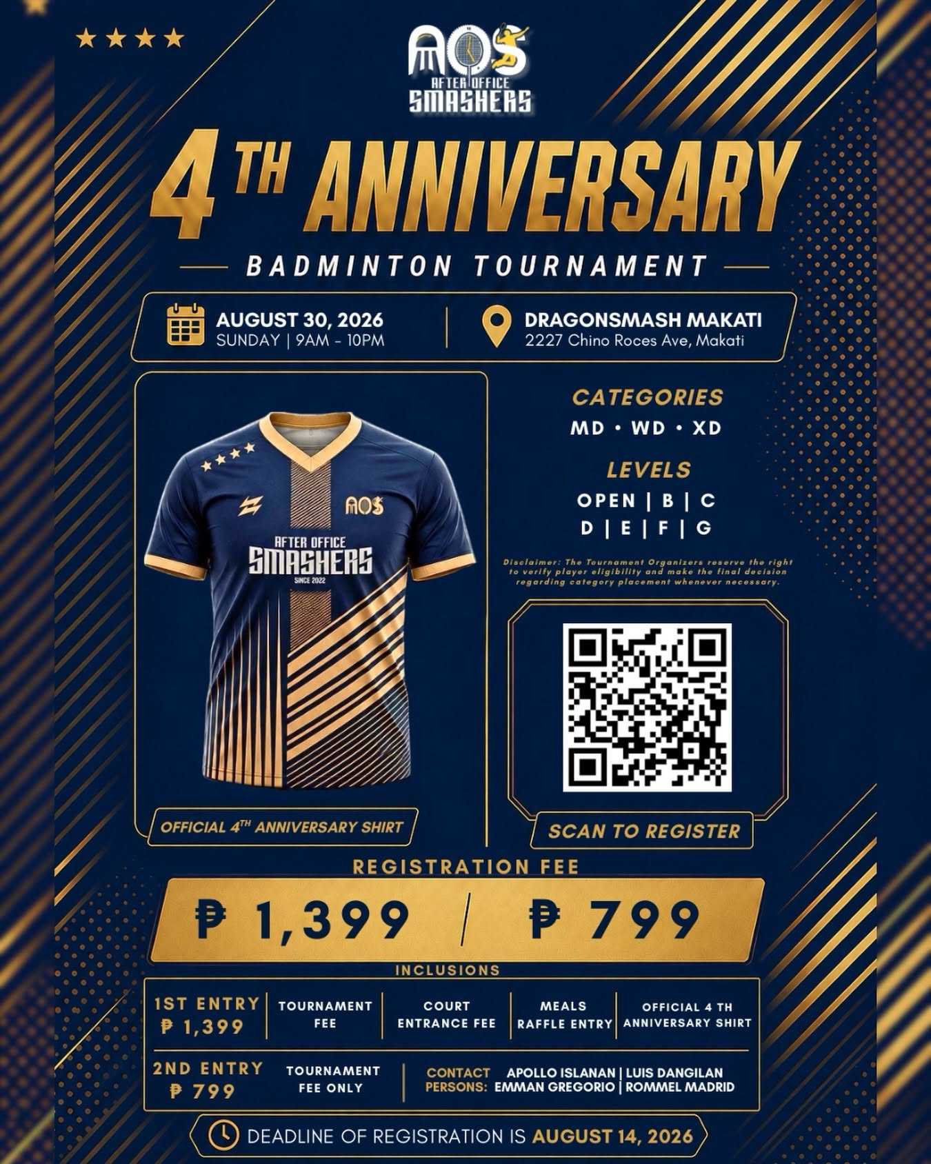 After Office Smashers 4th Anniversary Tournament