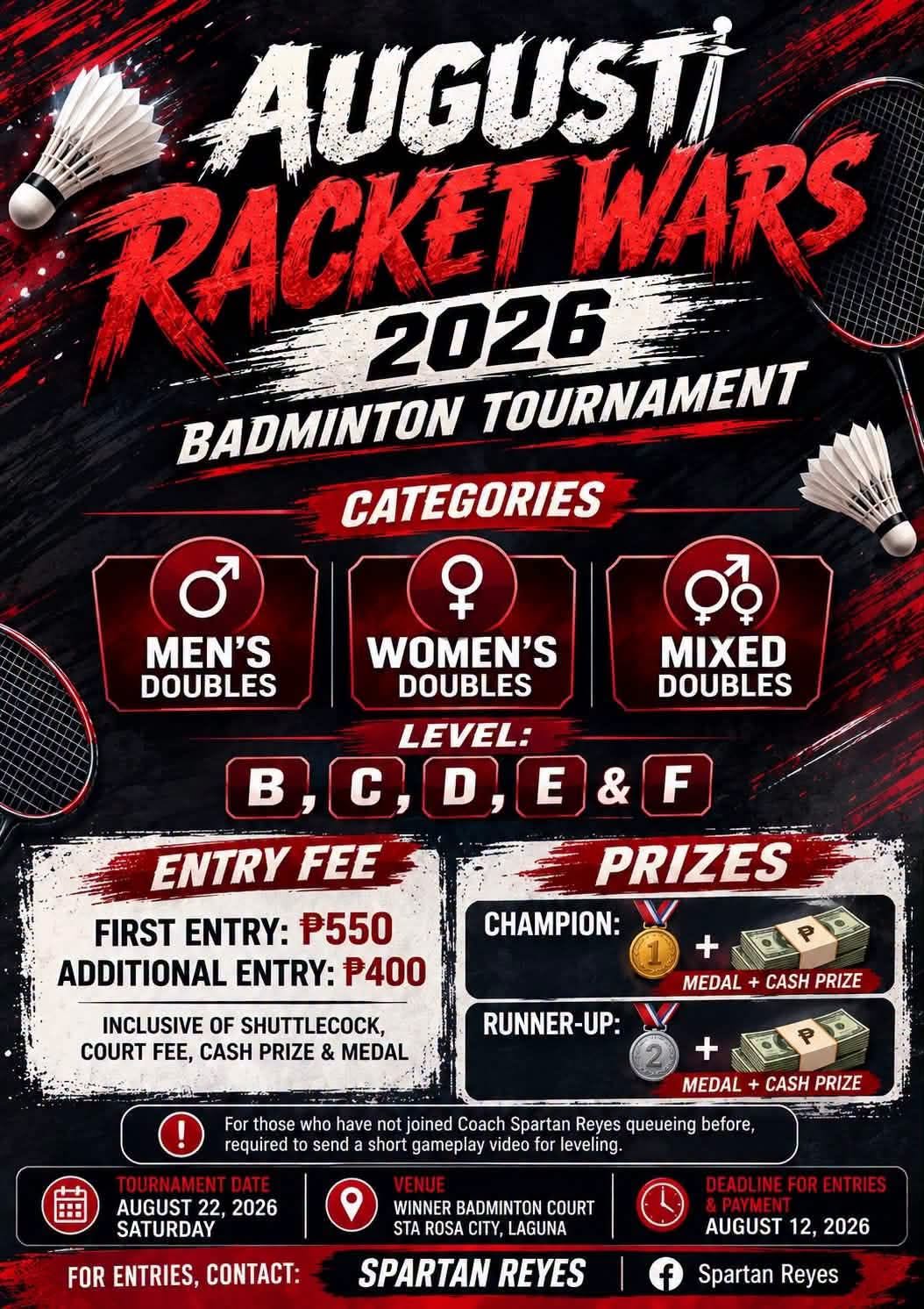AUGUST RACKET WARS 2026