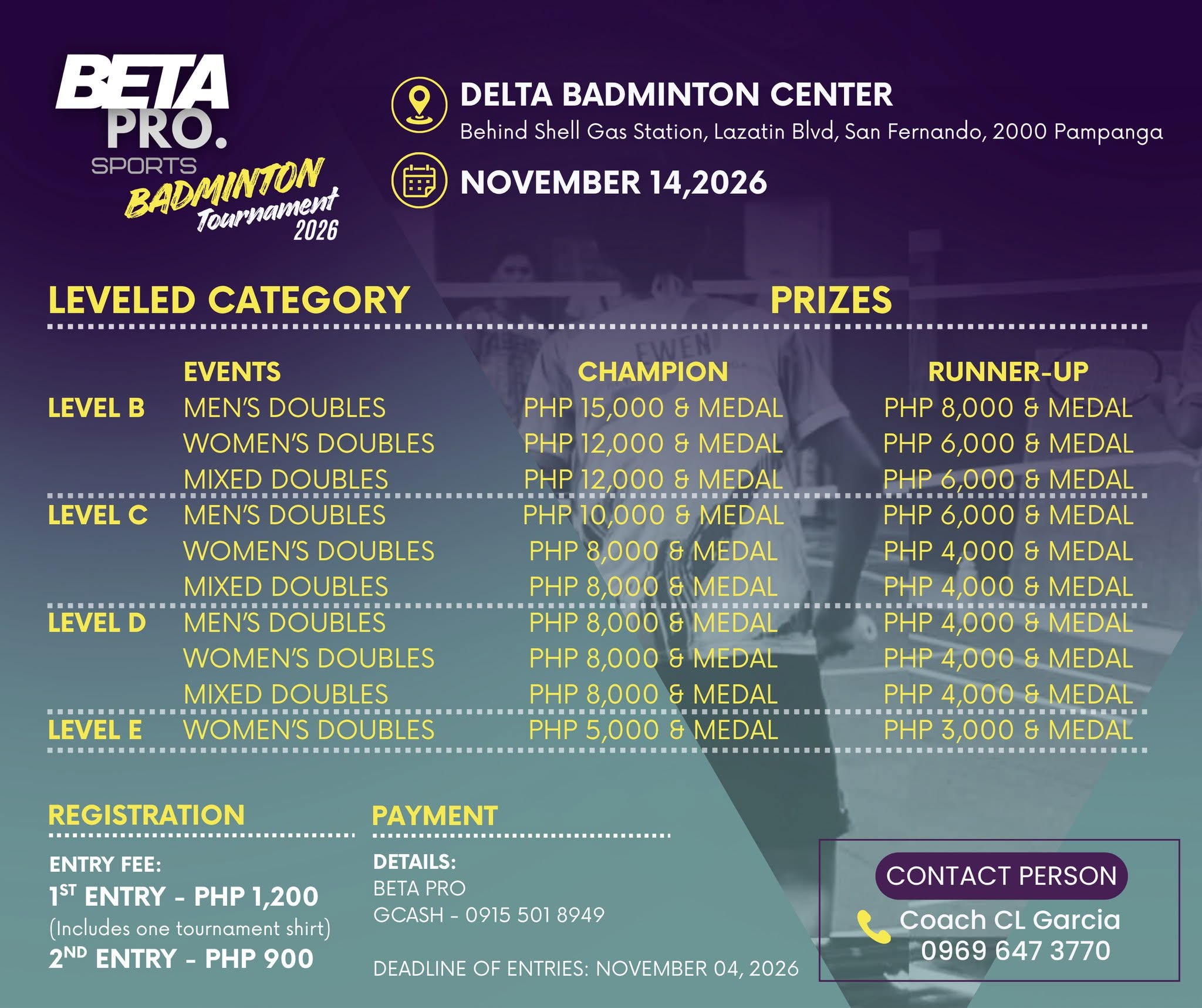 BETA PRO SPORTS Badminton Tournament 2026