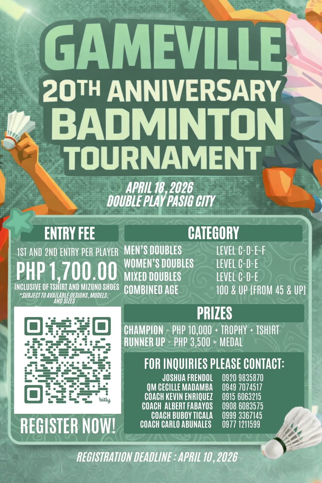 Gamevilleโs 20th Anniversary Badminton Tournament
