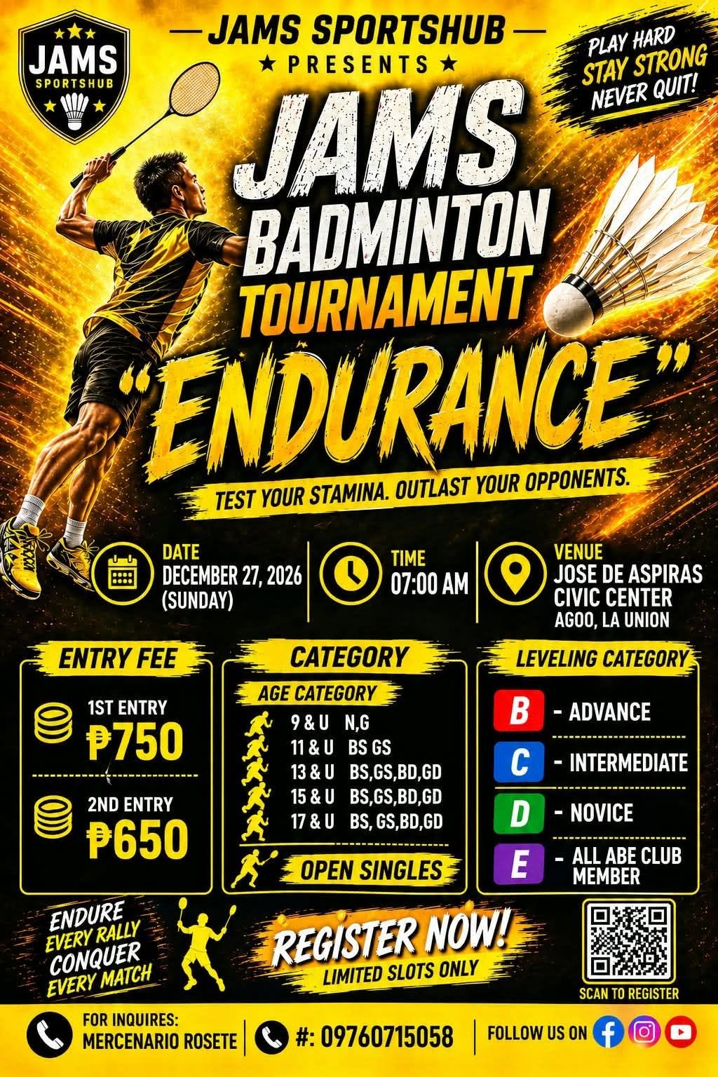 James Badminton Tournament "Endurance"