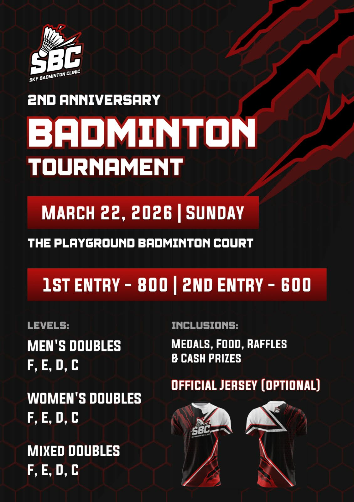 SBC 2nd Anniversary Badminton Tournament
