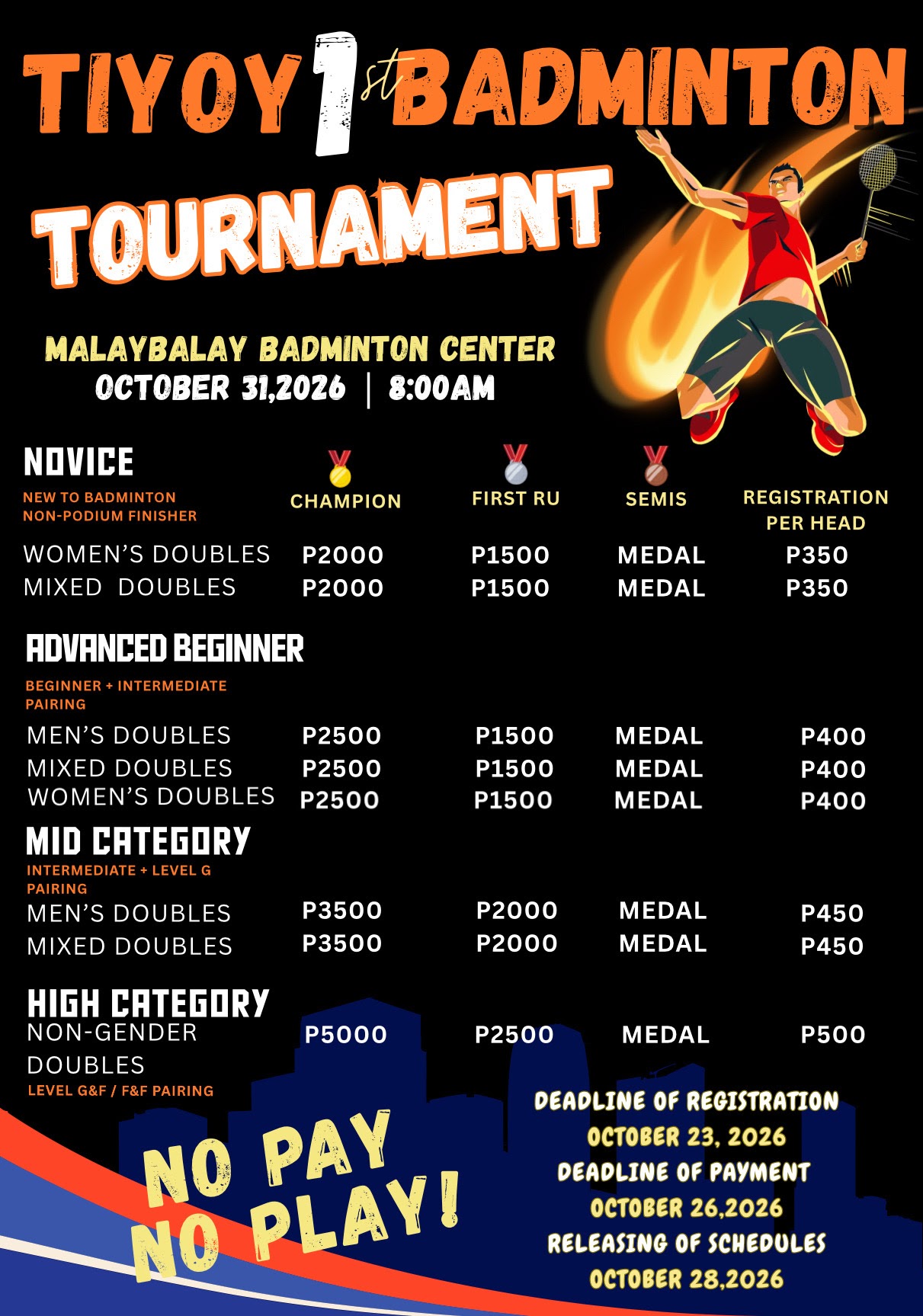 Tiyoy 1st Badminton Tournament